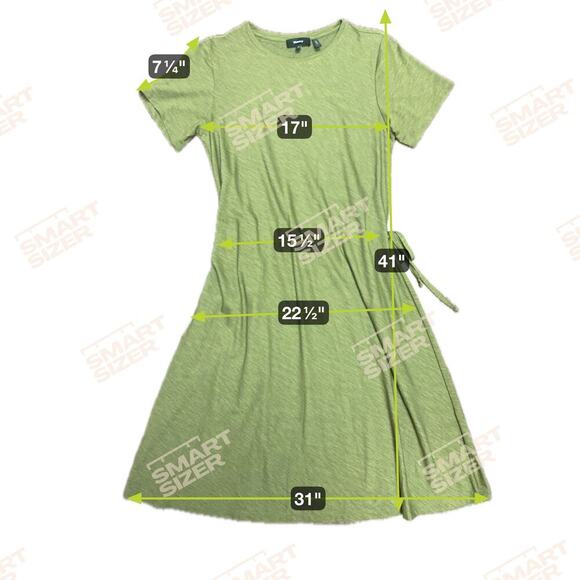 New Theory Vormond Knit Olive Green T-shirt Dress Elastic Tie Waist Women's M - Picture 13 of 13